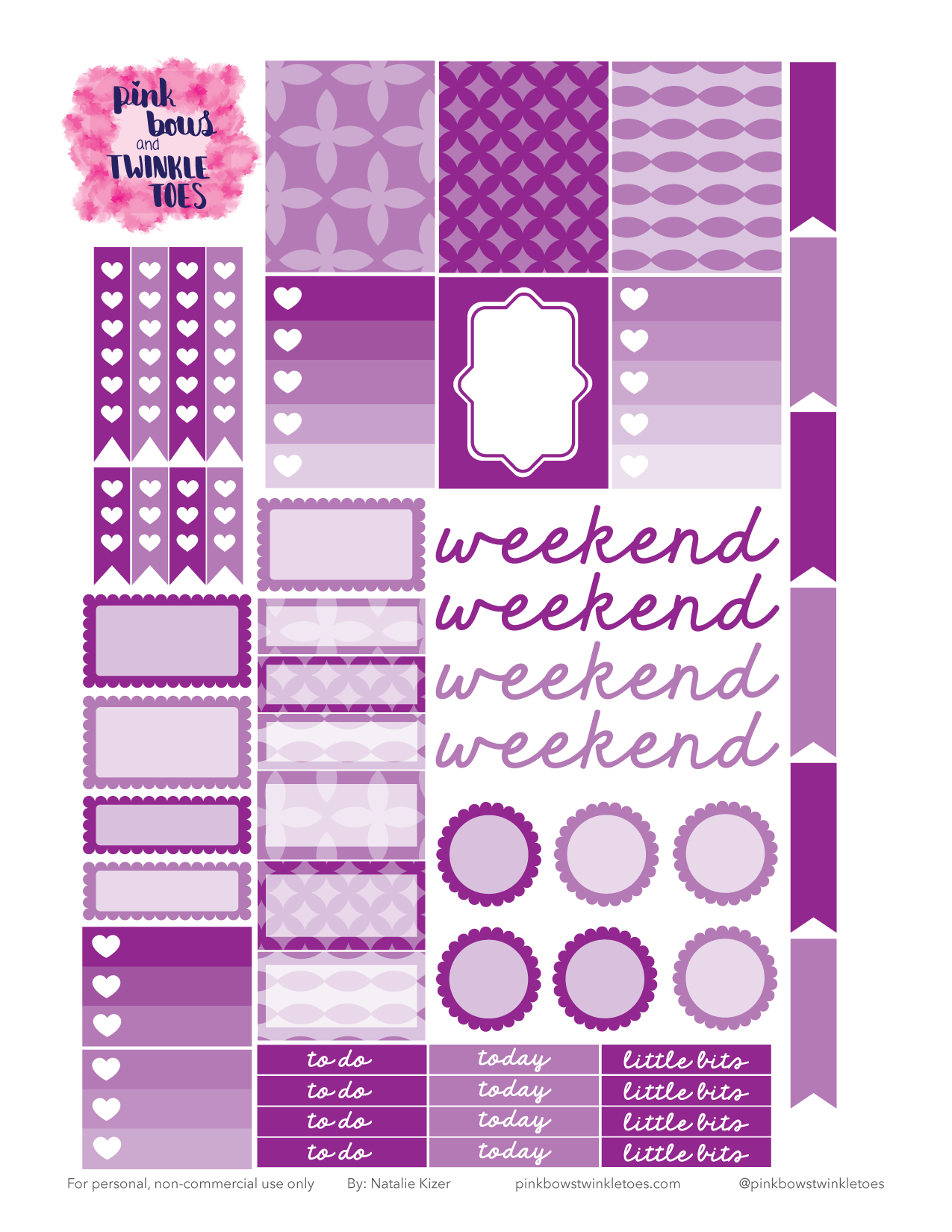September Functional Planner Stickers: Free Printable - Pink Bows ...